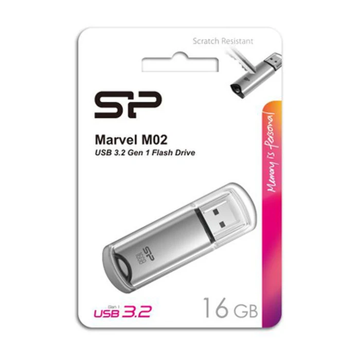 USB Flash 16GB Silicon Power Marvel M02, USB 3.2, γκρι