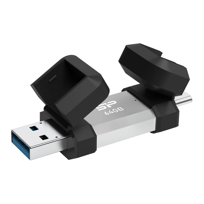 USB Flash 64GB Silicon Power Drive C51, Usb/USB-C, 120Mbps, Ασημί