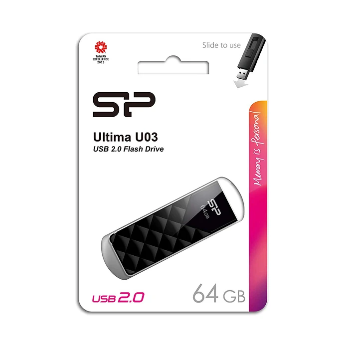 USB Flash 64GB Silicon Power USB Flash Ultima U03, USB 2.0, μαύρο