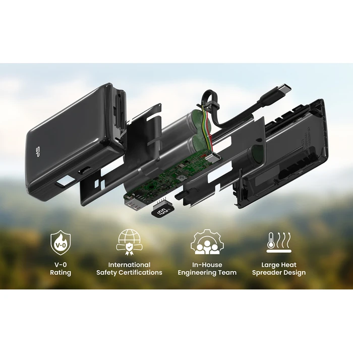 Silicon Power CP10 Power Bank 10000mAh 20W με Θύρα USB-A και Θύρα USB-C Μαύρο