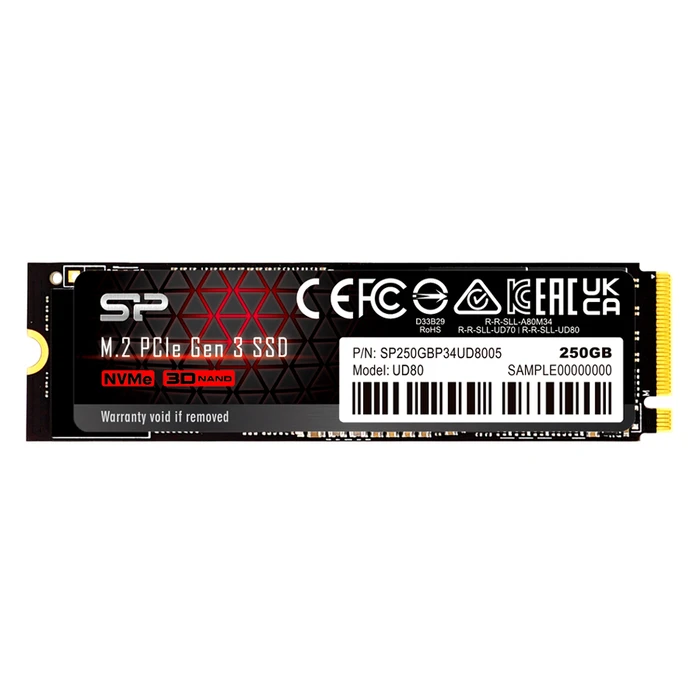 Σκληρός Δίσκος M.2 SSD 250GB Silicon Power PCIe Gen3x4 2280 UD80, 3.400-3.000MB/s
