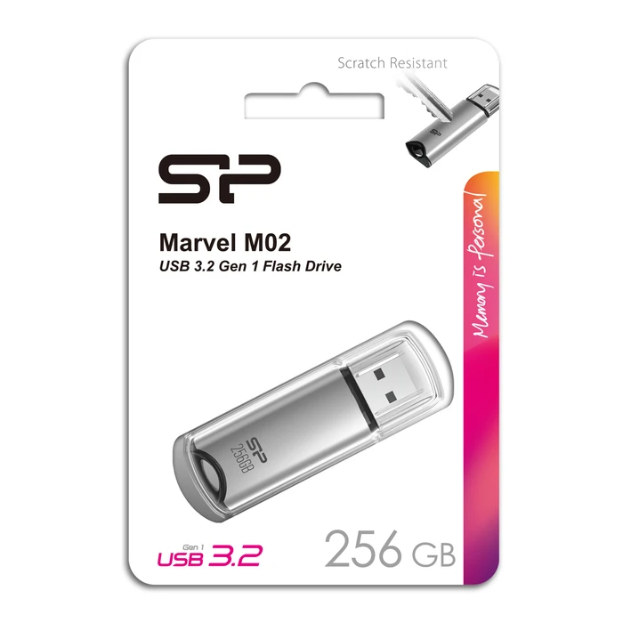 USB Flash 256GB Silicon Power Marvel M02, USB 3.2, Γκρι