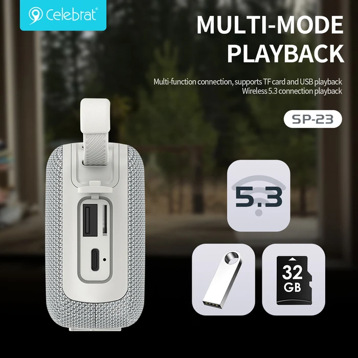 Celebrat Ηχείο Bluetooth 5W με Διάρκεια Μπαταρίας έως 3 ώρες Μαύρο SP-23