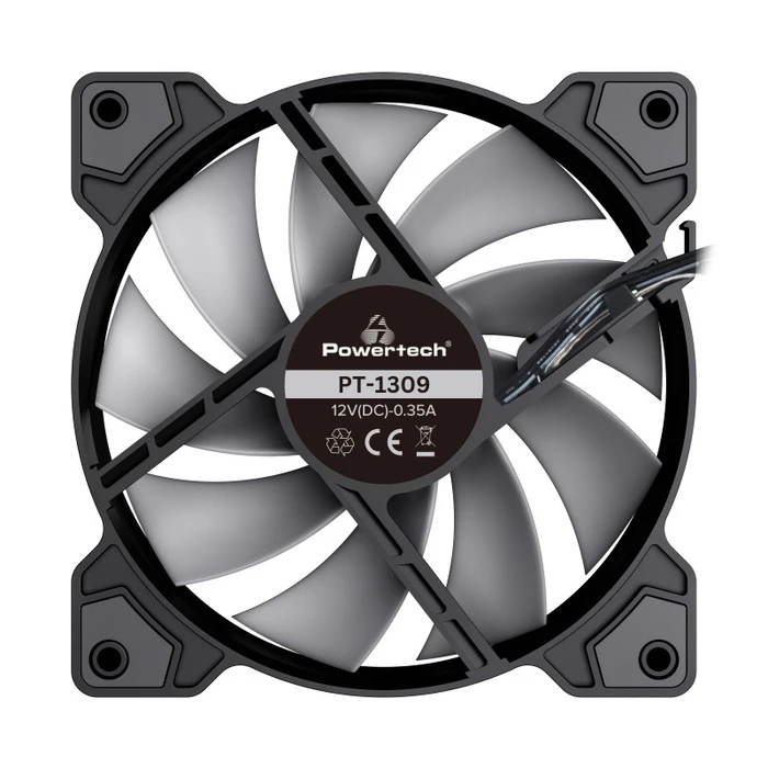 Case Fan 12cm Powertech Sp-Pt-1309-2, Slave, ARGB Led, 1200Rpm