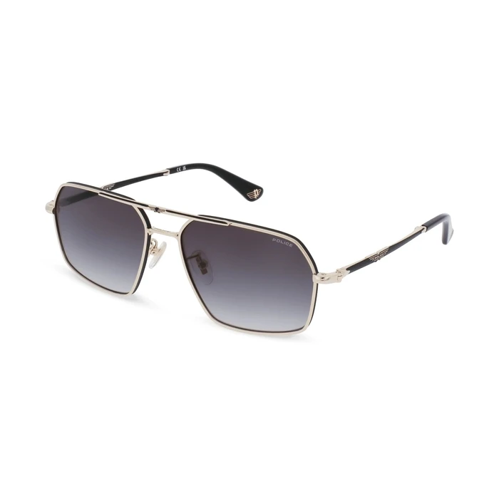 Police SPLL86-58302Y / SPLL86-302Y Men's Aviator Sunglasses - Metal Frame, Grey Lens (58/16/145 mm)