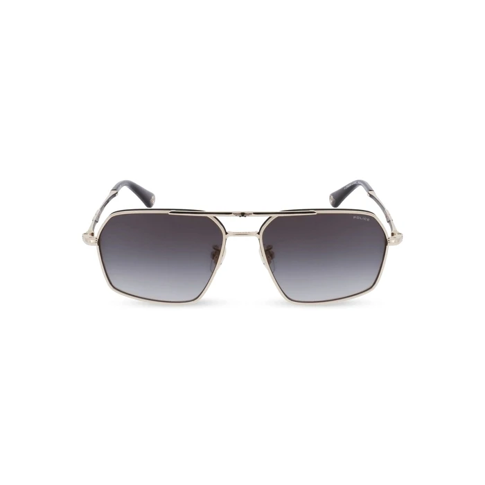 Police SPLL86-58302Y / SPLL86-302Y Men's Aviator Sunglasses - Metal Frame, Grey Lens (58/16/145 mm)