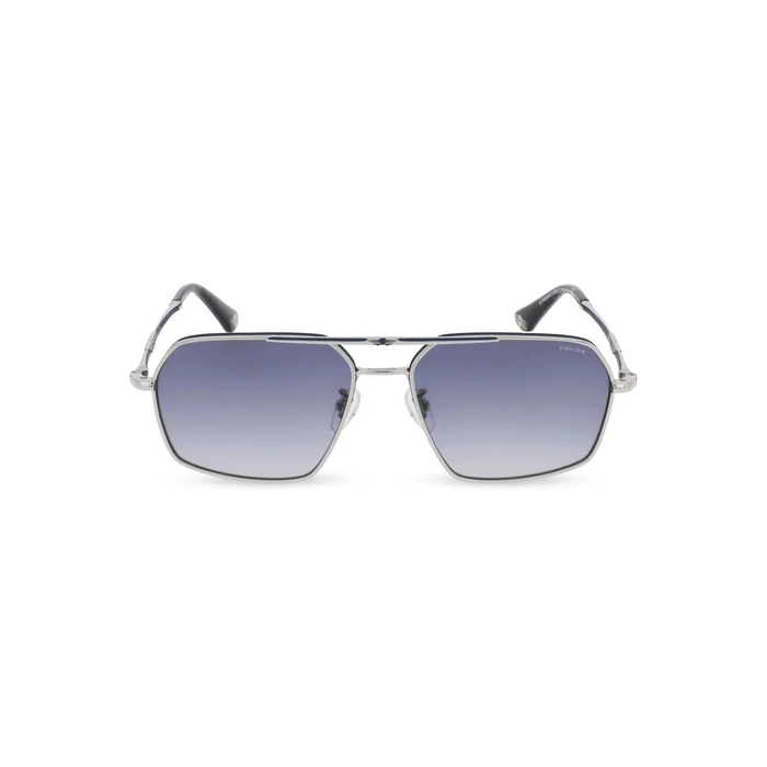 Police Men's Aviator Sunglasses SPLL86M 0F94 - Metal Frame, Grey Lenses, UV400, 58/16/145 mm