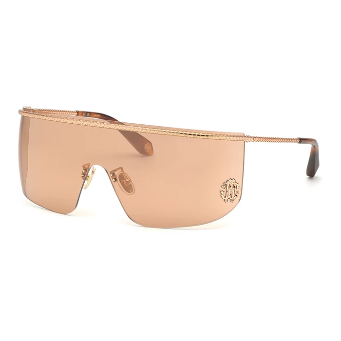 Roberto Cavalli Unisex Sunglasses SRC012M998FCX (Lens/Bridge/Temple 99/0/125 mm, Pink/Gold frame, Brown mirror lenses)