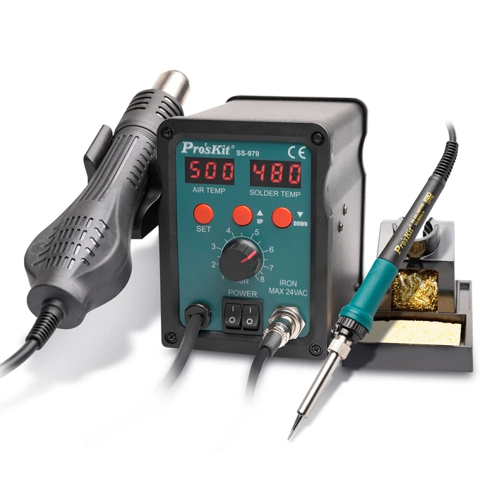 Σταθμός Συγκόλλησης Proskit SS-979B, Κολλητήρι/Air Gun, 760W, 200-480 °C