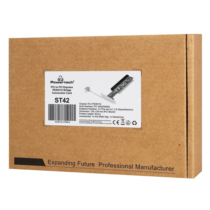 POWERTECH PCI to PCIe Adapter Card ST42 (PLX PEX8112)