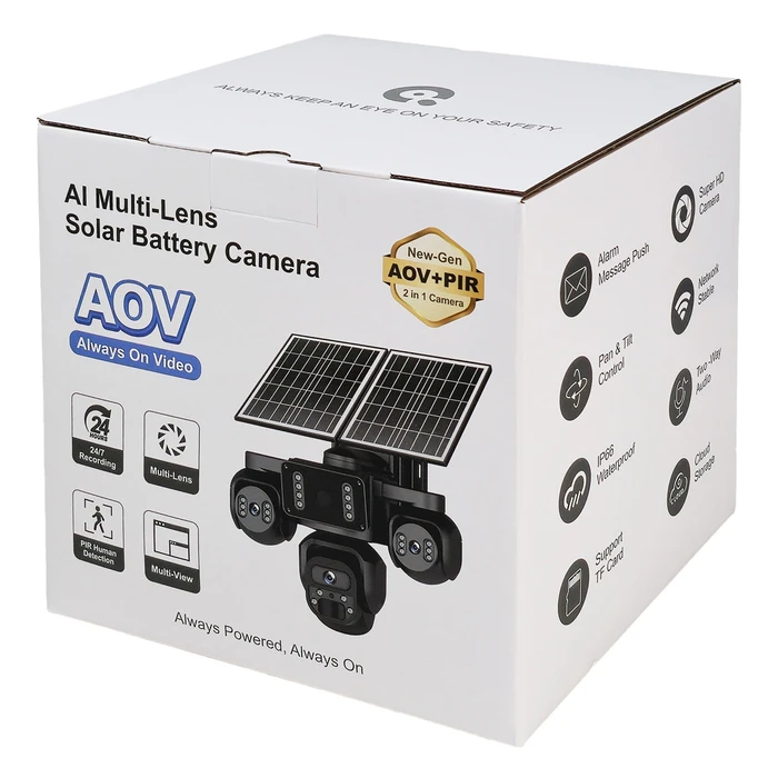 Sectec ST-523-9MAOV-4G-EU IP Quad Κάμερα Παρακολούθησης 4G Full HD+ 3MP Αδιάβροχη Μπαταρίας με Αμφίδρομη Επικοινωνία και Φακό 4mm