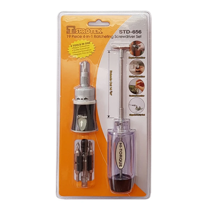 Σετ Κατσαβιδιών Sprotek 4 σε 1 STD-656, 19 τμχ