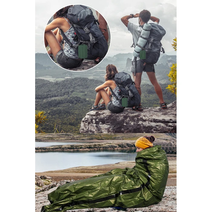 Κουβέρτα Επιβίωσης Αλουμινίου SUMM-0006, 120 x 120cm, πράσινη