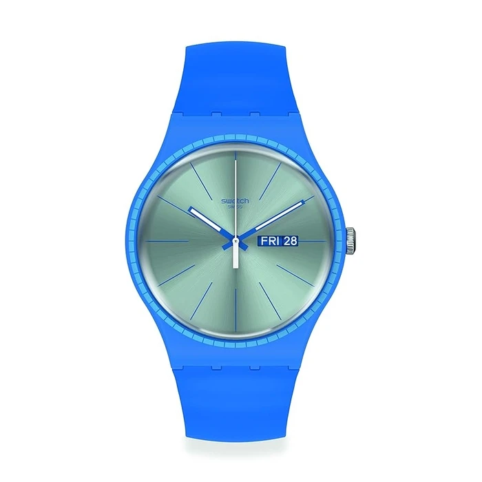 Ανδρικό Ρολόι Swatch Suon714 (41mm) Καουτσούκ Λουράκι Μπλε