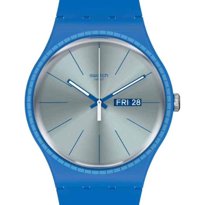 Ανδρικό Ρολόι Swatch Suon714 (41mm) Καουτσούκ Λουράκι Μπλε