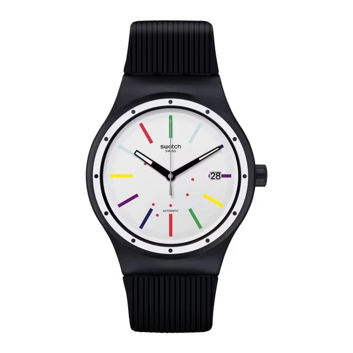 Ρολόι Unisex Swatch Sutb408 (42mm) Καουτσούκ Λουράκι Μαύρο