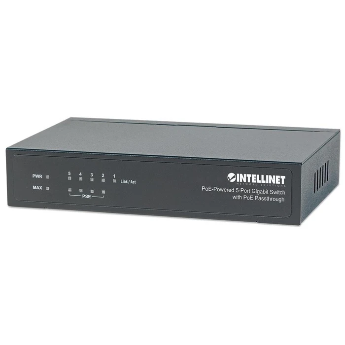 Network Switch Intellinet 5x GE 4x PSE PoE+ 1x PD IEEE 802.3az