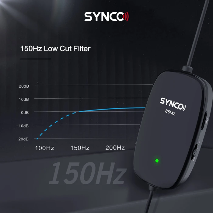 Μικρόφωνο Synco Lav-S6M2, clip-on, omnidirectional, 3.5mm, 400mAh, μαύρο