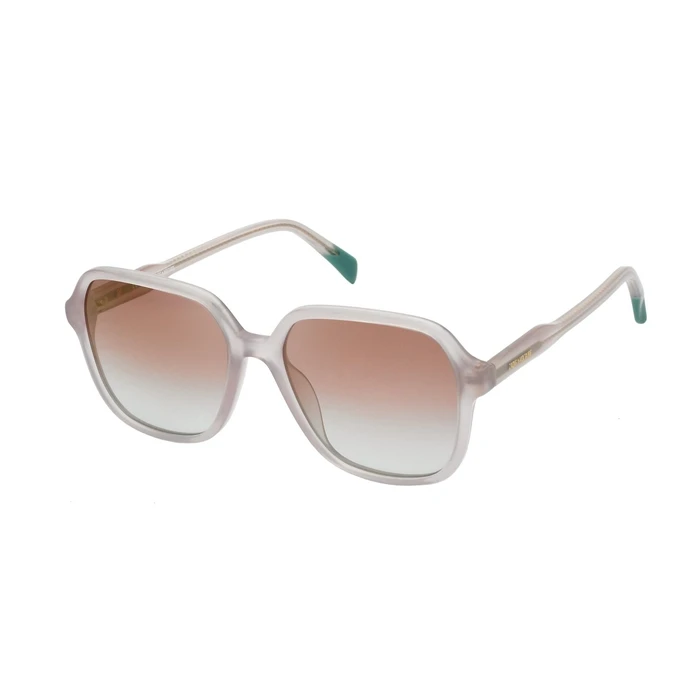 ZADIG&VOLTAIRE Women Sunglasses SZV375556K7G — 55/17/135 mm, Acetate Frame, Blue Gradient & Golden Mirror Lenses (Pink/Red tint)