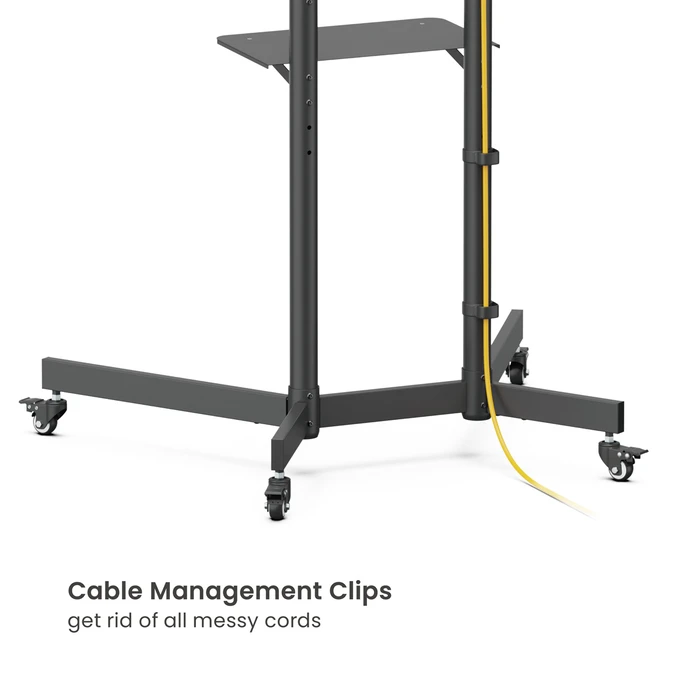 Βάση Τηλεόρασης Brateck Δαπέδου T1042T, 37-70", Έως 45Kg, με Ράφια & Ροδάκια