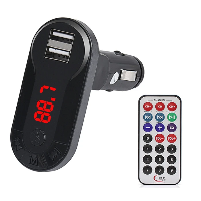 FM Transmitter T26 με LCD οθόνη, USB, SD, μαύρο