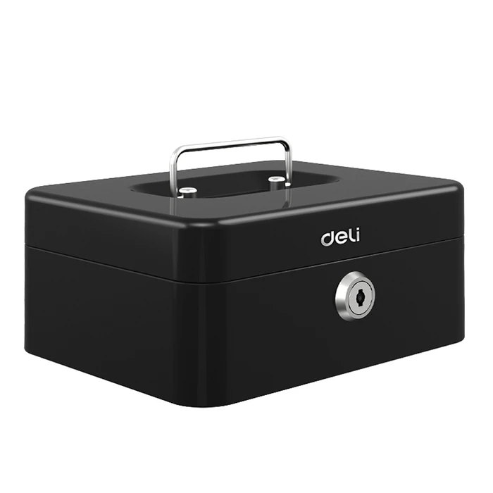 DELI Portable Mini Cash Box Black