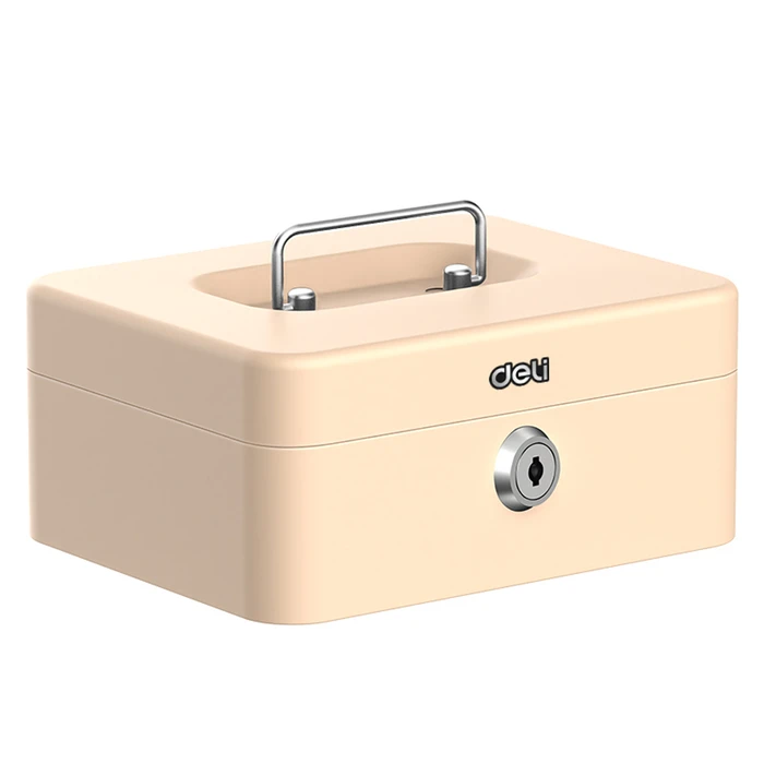 DELI Portable Mini Cash Box Cashmere
