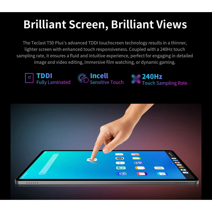 Teclast T50 Plus Tablet 10.95" (8GB RAM / 128GB ROM) 4G Android 16 with Keyboard, Touch Pen & Case - Gray (SKU: T50PLUS-VIP-GR)