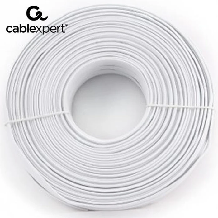 Καλώδιo Τηλεφωνικό Cablexpert FLAT STRANDED WIRE 100m WHITE 4 WIRES
