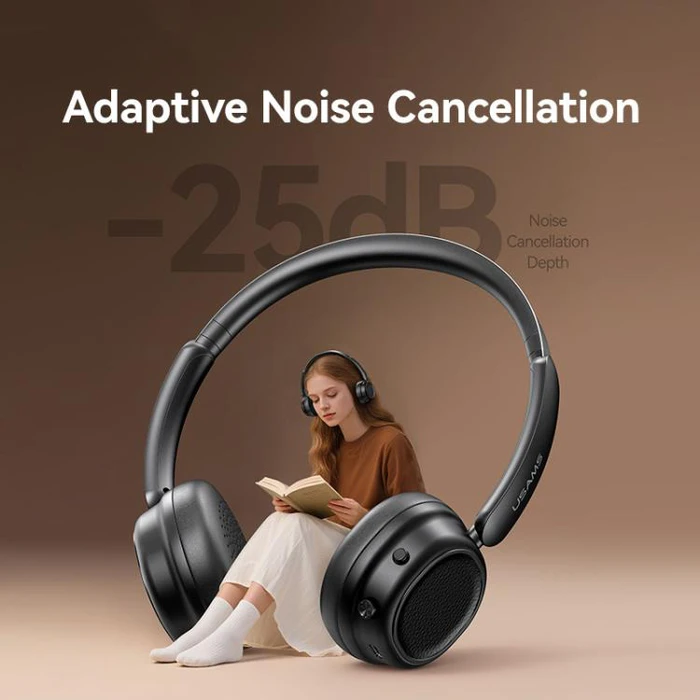 Usams SR01 Ασύρματα Bluetooth On Ear Ακουστικά με 40 ώρες Λειτουργίας Μαύρα