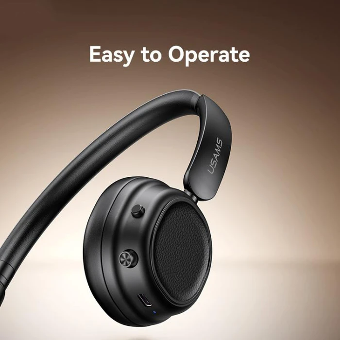Usams SR01 Ασύρματα Bluetooth On Ear Ακουστικά με 40 ώρες Λειτουργίας Μαύρα