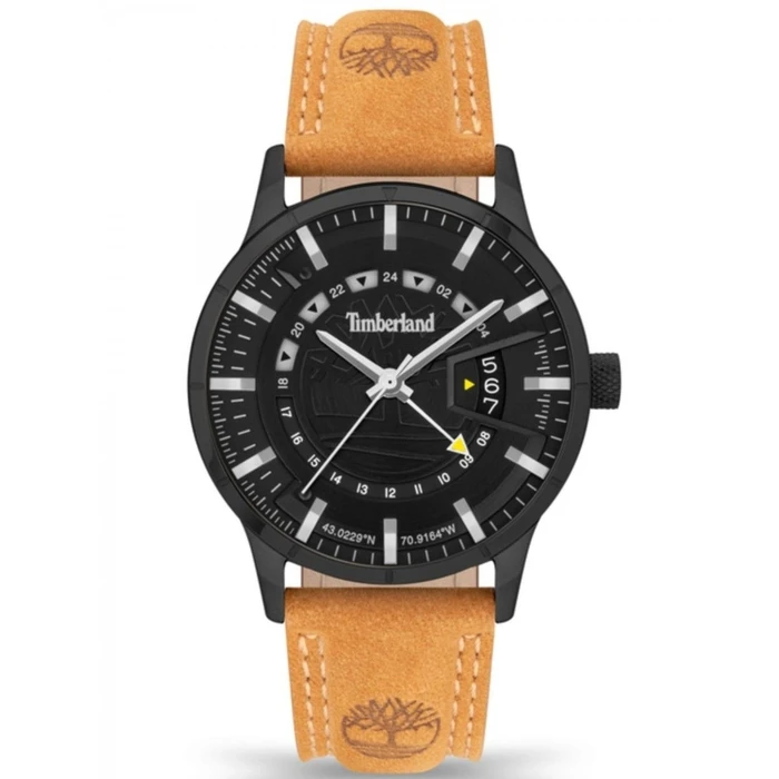 Ανδρικό Ρολόι Timberland Tdwgb2201504 (42mm) Δερμάτινο Λουράκι Καφέ