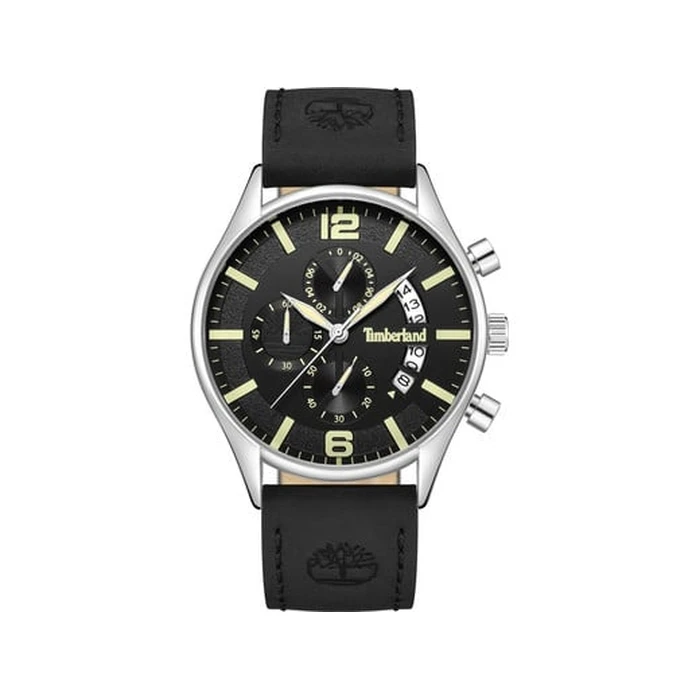 Ανδρικό Ρολόι Timberland Tdwgc9001201 (43 mm) Δερμάτινο Λουράκι Μαύρο