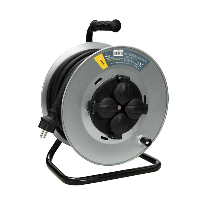 Technik Industrial Extension Reel 4 Outlets Steel IP44 16A 40m