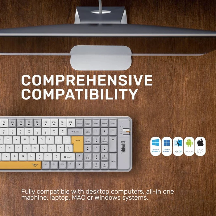 Πληκτρολόγιο Ασύρματο Alcatroz Bt5.3/2.4g Tetriz Air 3 Summer White