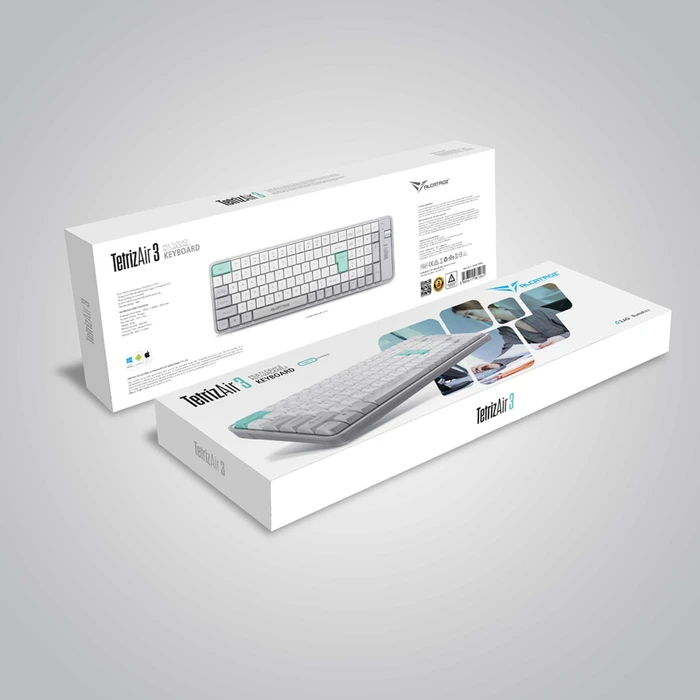 Alcatroz Tetriz Air 3 Ασύρματο Bluetooth Πληκτρολόγιο US Winter White