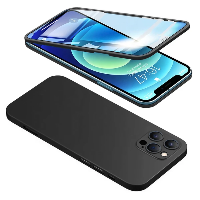 Θήκη Κινητού Powertech & tempered glass 2.5D TGC-0002 για iPhone 12 Pro, μαύρη