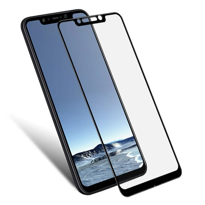 Screen Protector Powertech 5D Full Glue για Pocophone F1 Qualcomm, μαύρο