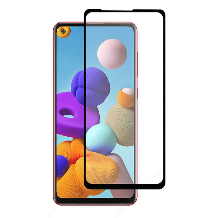 Screen Protector Powertech 5D, full glue, για Samsung A21s & A21, μαύρο