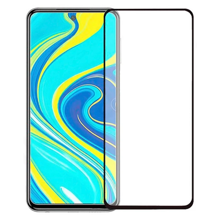 Screen Protector Powertech 5D, full glue, Xiaomi Redmi Note 9 Pro, μαύρο