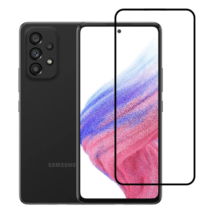 Screen Protector Powertech Tempered Glass 5D TGC-0554, full glue, Samsung A53 5G, μαύρο