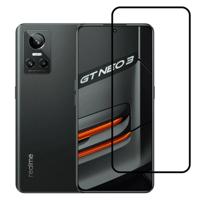 Screen Protector Powertech Tempered Glass 5D TGC-0577, Realme GT Neo 3, full glue, μαύρο