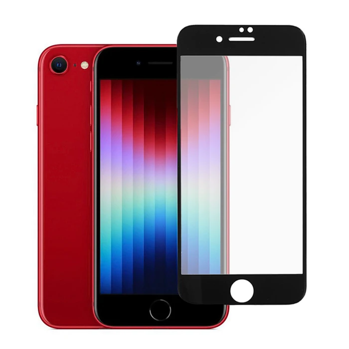 Screen Protector Powertech tempered glass 5D TGC-0584, full glue, iPhone SE 2022, μαύρο