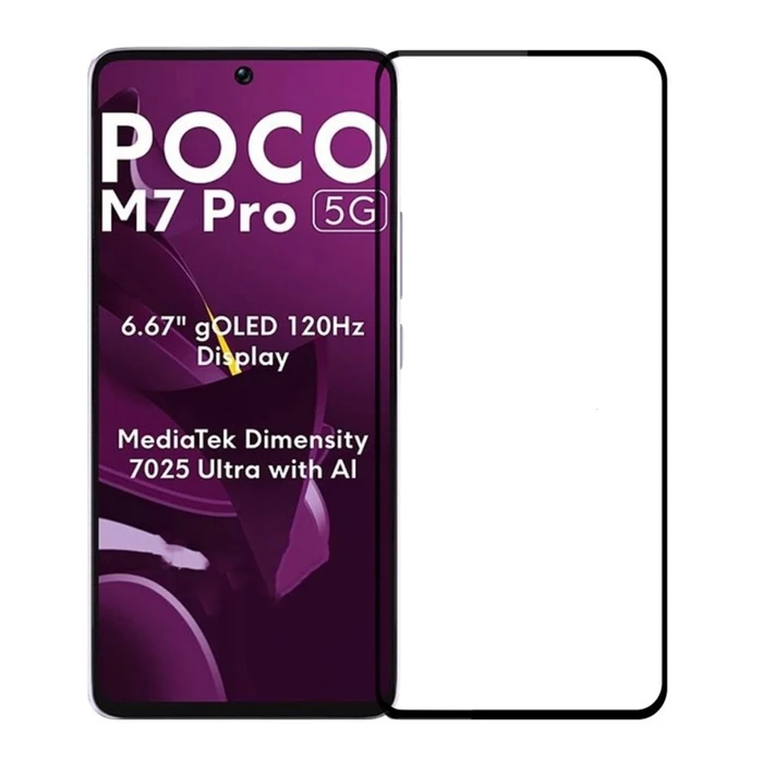 Προστατευτικό Οθόνης Powertech Tempered Glass 5D Tgc-0738 για Xiaomi Poco M7 Pro 5G, Full Glue