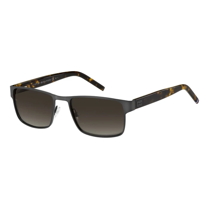 Tommy Hilfiger Men's Sunglasses TH-1974-S-SVK – Metal Grey Frame, Brown Lenses, 57/19/140 mm