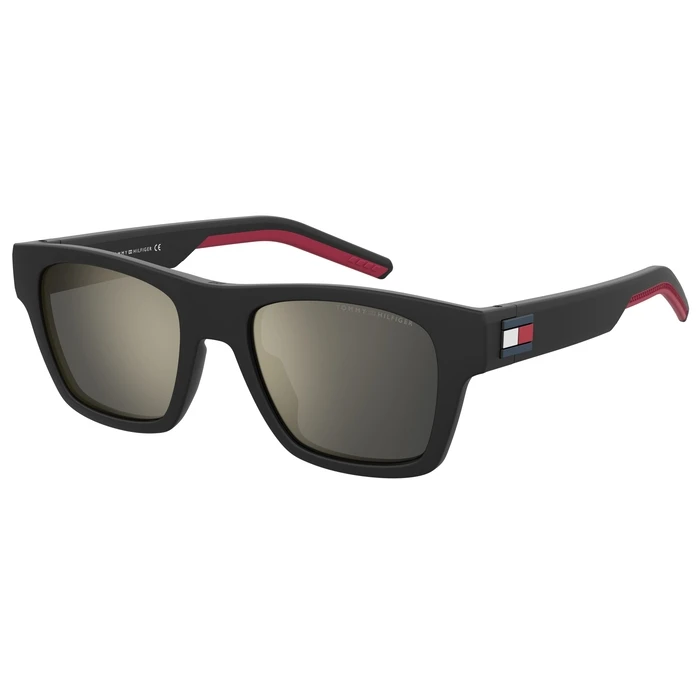 Tommy Hilfiger Men's Sunglasses TH1975NS003 (54/19/145) Black Frame, Golden Lenses