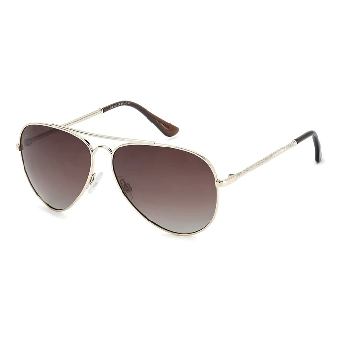 PRIVÉ REVAUX Unisex Sunglasses THECALISJ5G (59/14/140) - Gold Frame, Brown Degraded Polarized Lenses