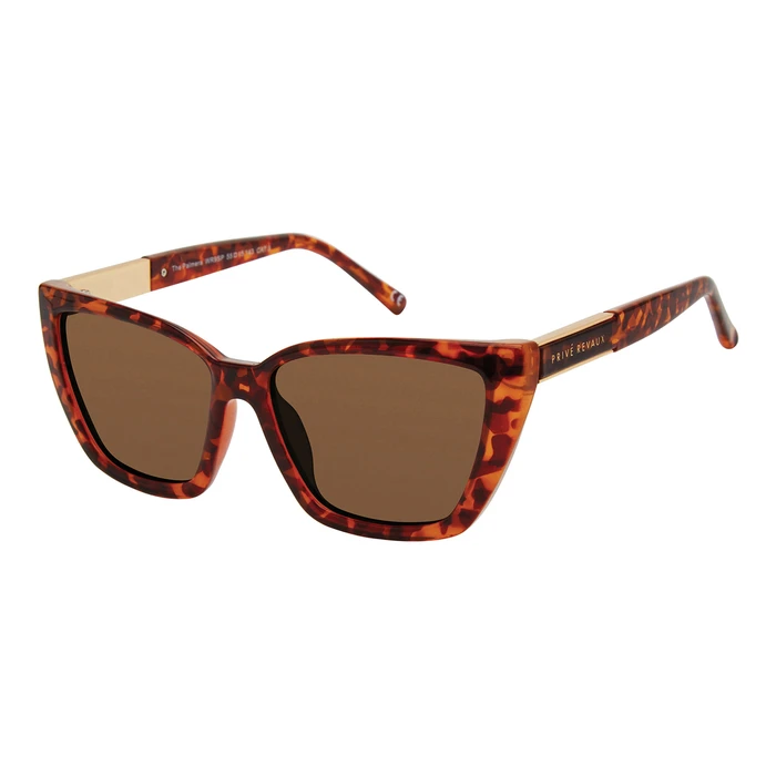PRIVÉ REVAUX Women's Sunglasses THE PALMERA S WR9  — Polarized Brown, 55/15/140 mm