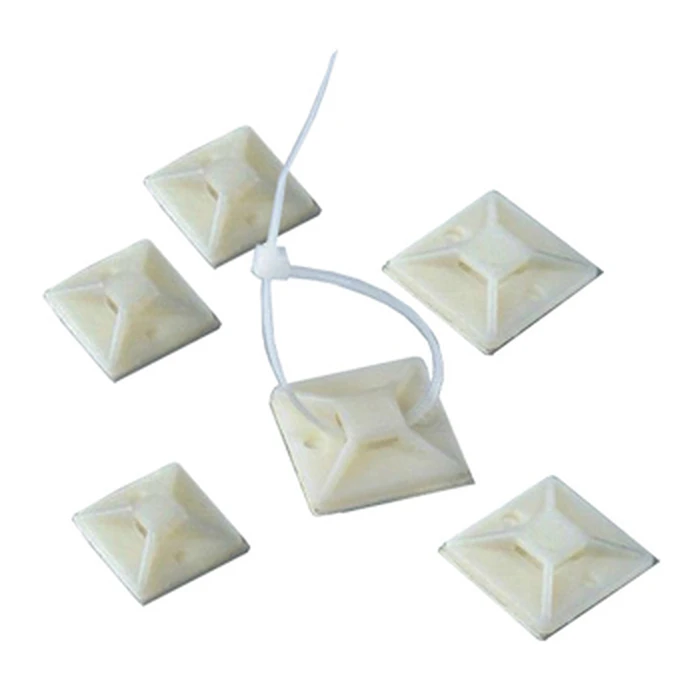 Αυτοκόλλητη Βάση Δεματικών, Powertech 30 x 30, 50τεμ, White