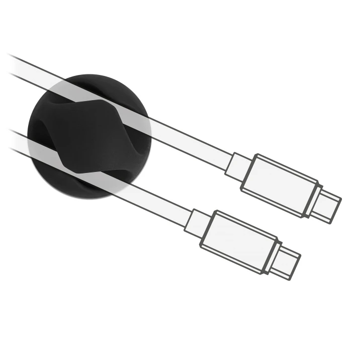 Οργανωτές Καλωδίων Powertech TIES-073, 2 θέσεις, Φ7mm, μαύρο, 10τμχ